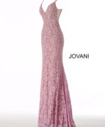 Model wearing Perri Lace Fitted Jovani Prom Dress 48994