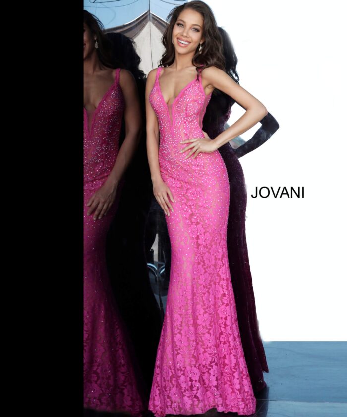 Lace Fitted Jovani Dress 48994