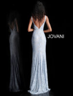 Model wearing Perri Lace Fitted Jovani Prom Dress 48994
