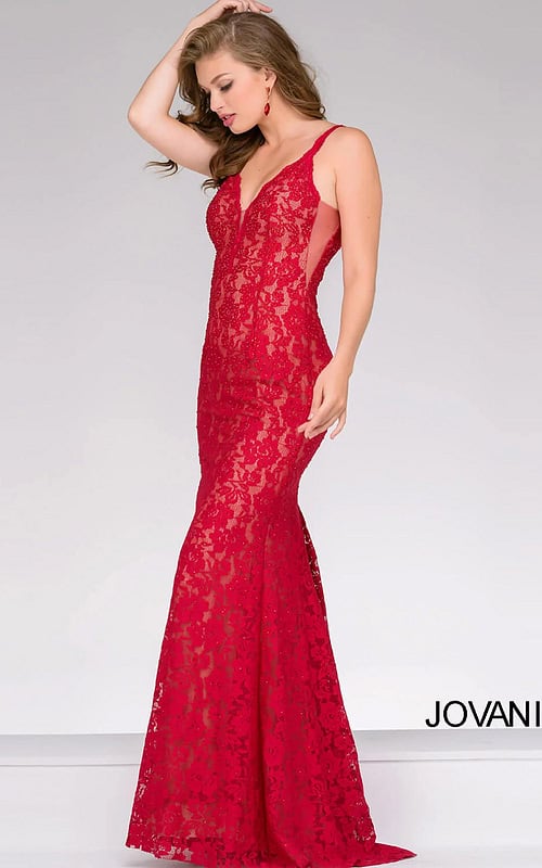 red lace dress 48994