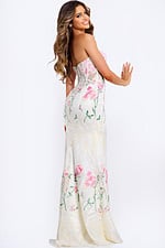 Romantic strapless prom dress with delicate beadwork