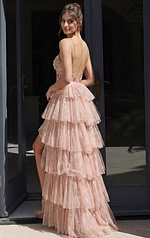 backless tulle ruffled pageant dress 49058