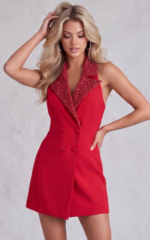 beaded and fitted bodice v neck dress 49066