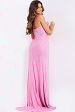 Glamorous sweetheart sequin gown with slit
