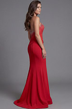 Glamorous mermaid gown with crystal detail and flowing train