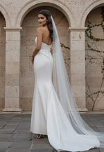 mermaid dress with back train 49077