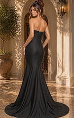 back of mermaid black dress 49078