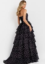 High-low tiered polka dot prom dress 49087