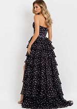 Black layered dress with sweetheart neckline 49087