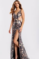 Shimmering strapless fitted prom dress