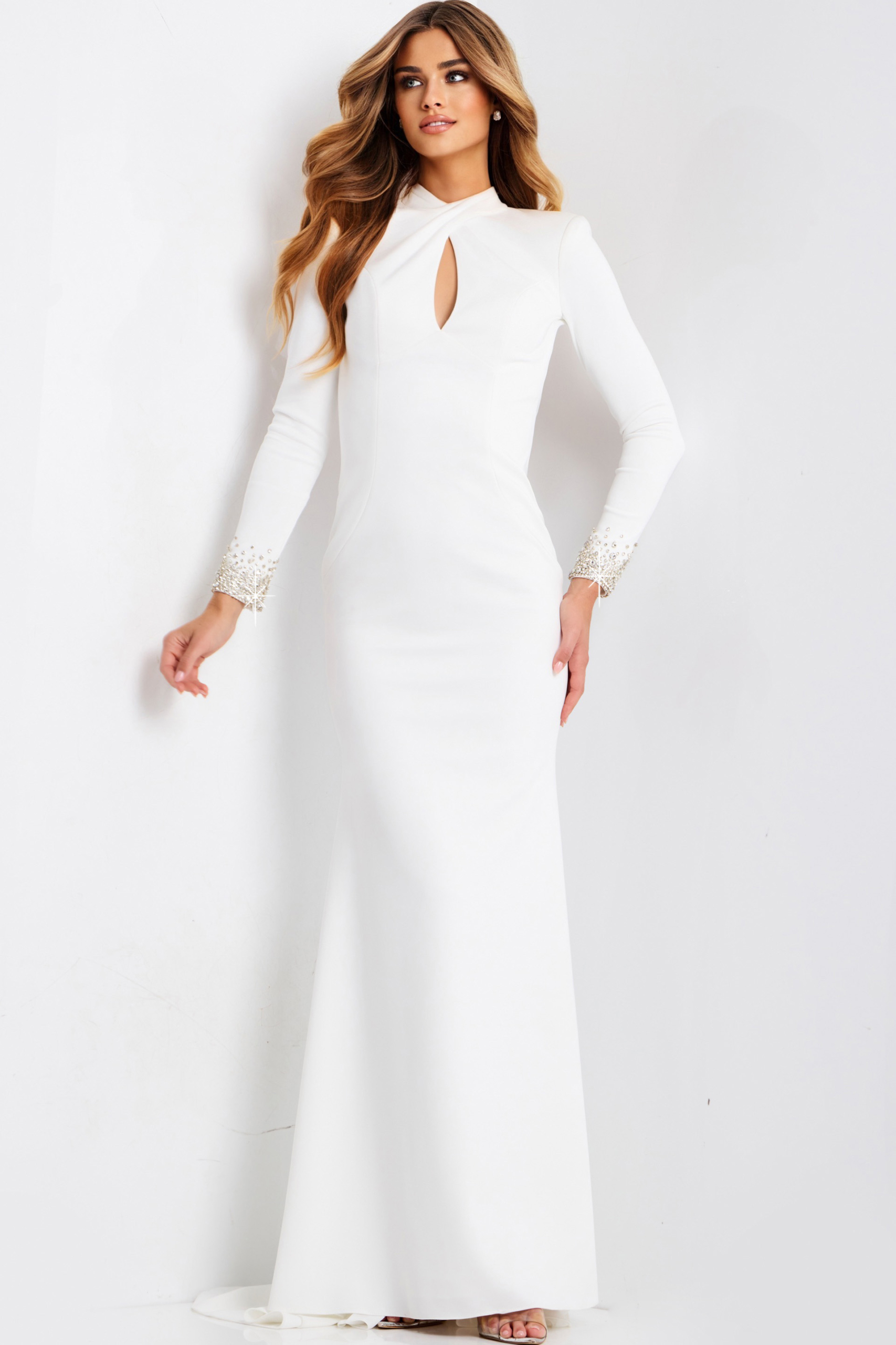 sachin and babi light blue dress Long Sleeve Open Back Dress 49126