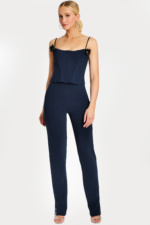 navy jumpsuit with corset bodice 49139