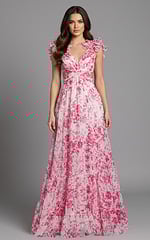 pink multi cut out dress 49143