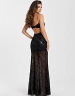 Black Butterfly Beaded Gown 49209 - Image 7