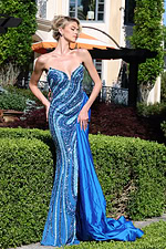 blue beaded embellished dress 49226
