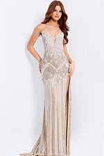 v neckline beaded dress 49248