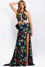 beaded high slit dress 49251