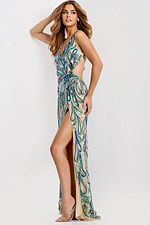 cut out embellished v neck dress 49256