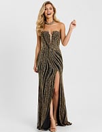 Strapless Beaded Gown with Plunging Neckline 49290 - Image 9