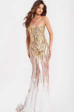 Glamorous beaded sequin formal gown