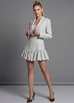 Sparkling silver tweed cocktail mini dress set