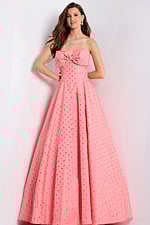 Strapless Polka Dot Ball Gown 49340