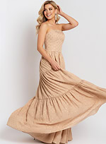 Strapless Tiered Ball Gown with Polka Dot Detail 49341 - Image 7