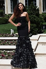 strapless beaded mermaid gown