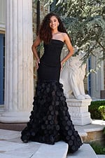strapless beaded mermaid gown