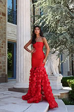 strapless beaded mermaid gown