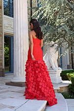 strapless beaded mermaid gown