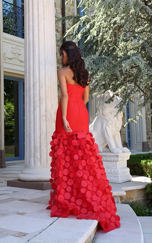 strapless beaded mermaid gown