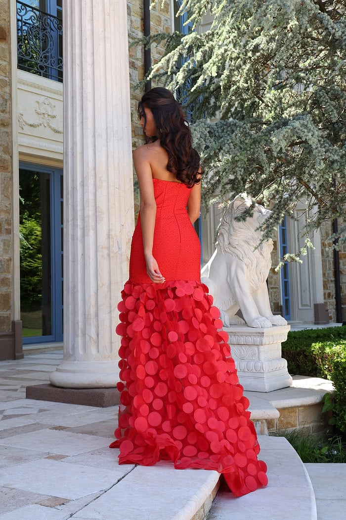 strapless beaded mermaid gown