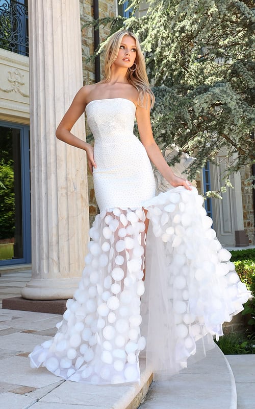 strapless beaded mermaid gown