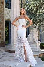 strapless beaded mermaid gown