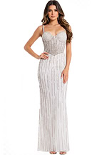white embellished dress 49367