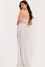 Fitted gown with sweetheart neckline and beaded bodice