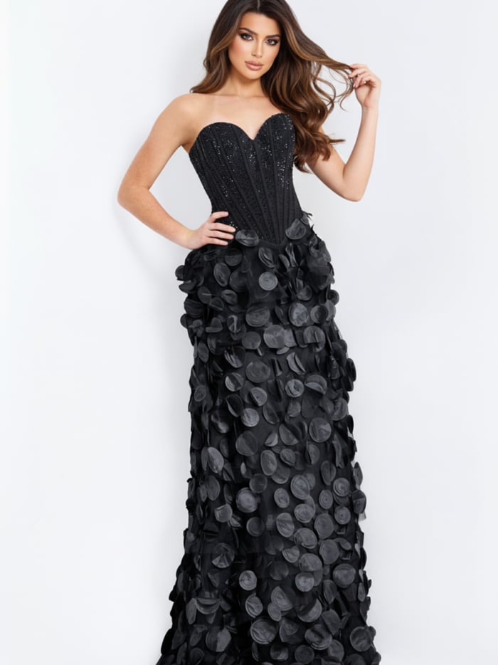 Strapless Corset Gown with 3D Petal Skirt 49384