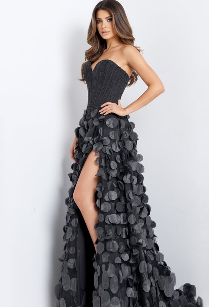 Strapless Corset Gown with 3D Petal Skirt 49384