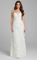 white strapless beaded dress 49384
