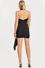 black ruched bodice fitted dress 49413