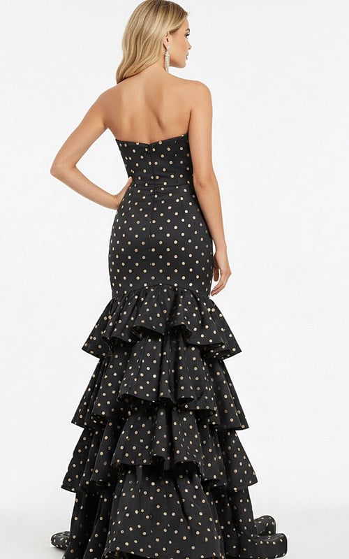 strapless black poko dress 49419