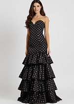 sweetheart neckline black layered dress 49419
