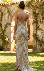 Strapless Beaded Fitted Gown With Sweetheart Neckline 49452 - Image 2