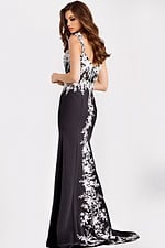 black and white fitted dress 49465