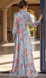 back of floral print dress