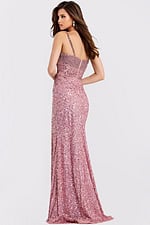 Sparkling blush pink evening gown