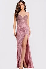 Elegant fitted sequin prom dress