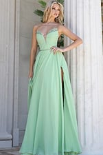 Strapless Chiffon Gown with Crystal Waist 49536 - Image 6