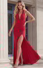 strapless fitted dress back view with sleek finish and elegant flow
